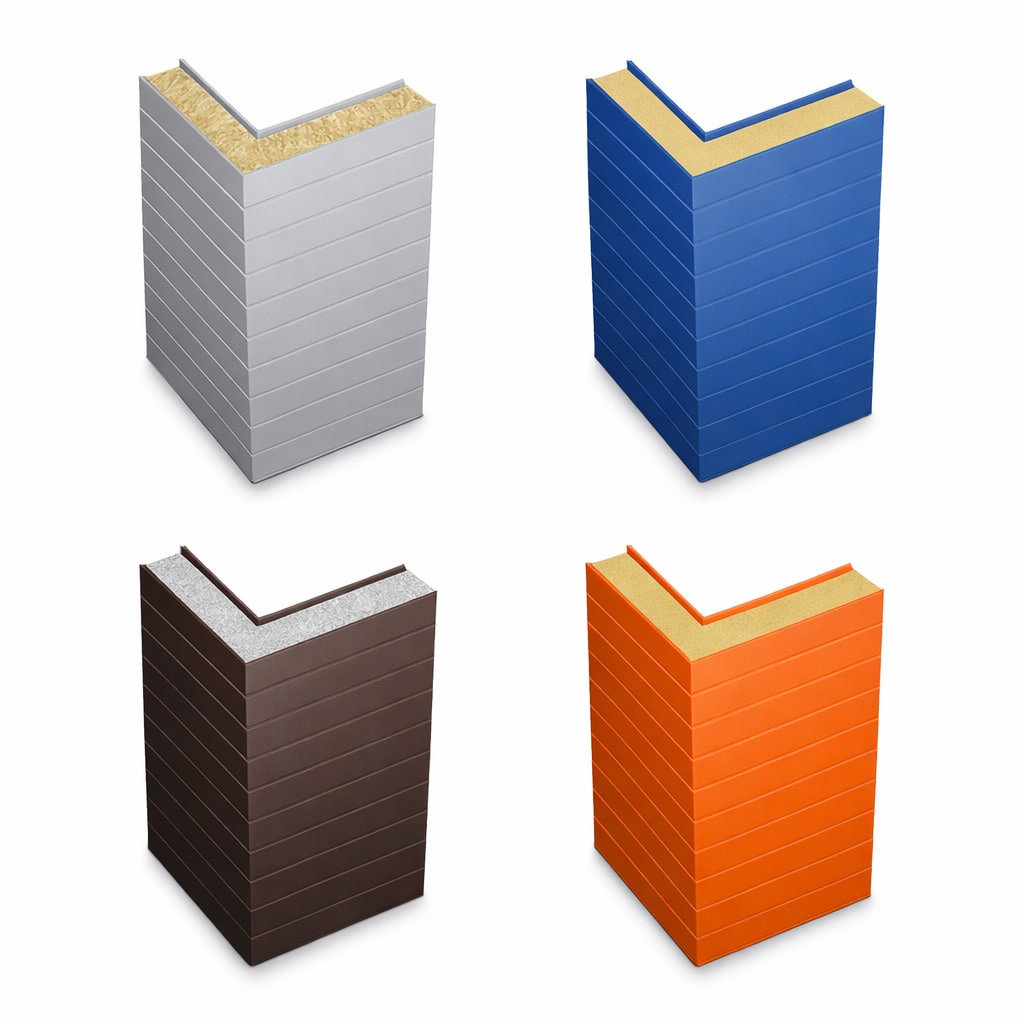 Горизонтальные угловые панели на объекте